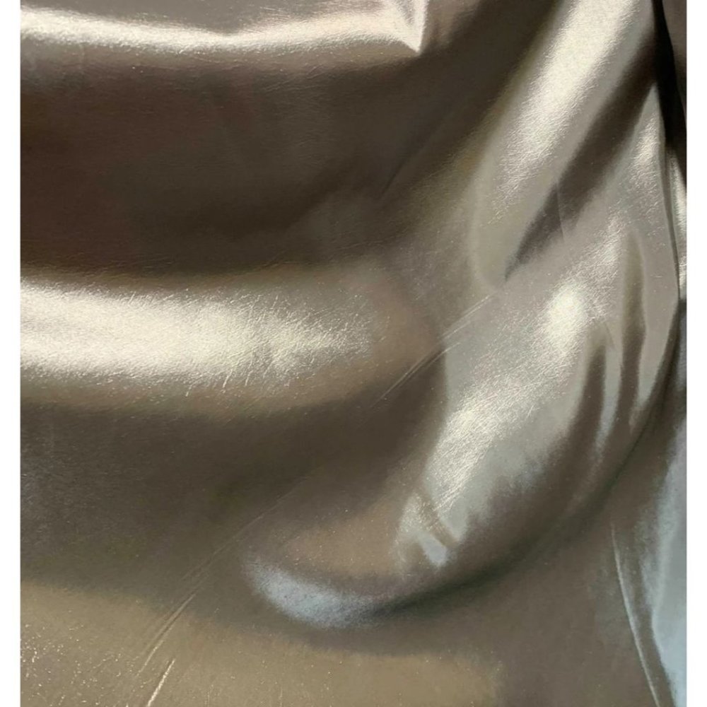 3 Yards - Iridescent Pewter Taupe - Faux Silk Taffeta Fabric